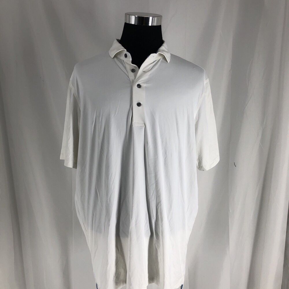 Greyson Tala Short Sleeve Polo Shirt Mens XXL White Performance Athletic Golf